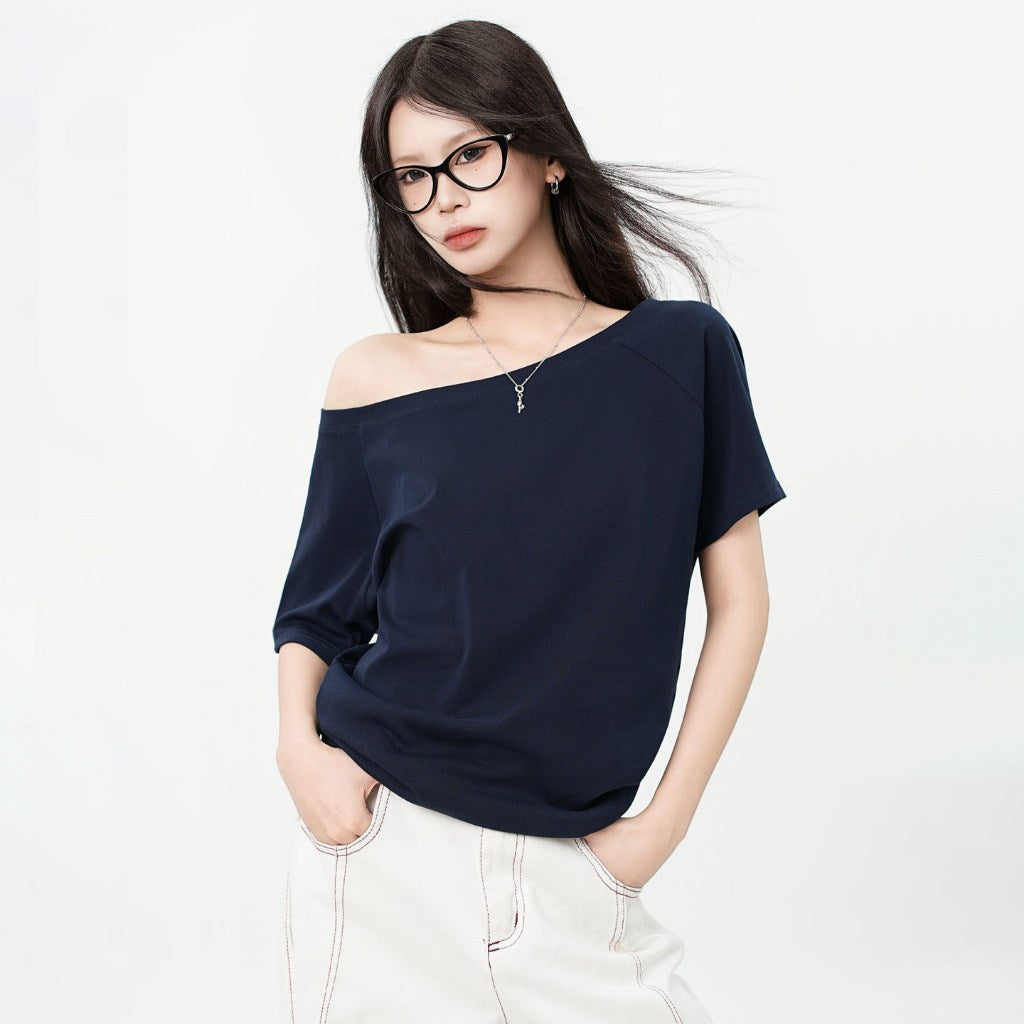 Women's Loose Off-Shoulder Short-Sleeve T-Shirt