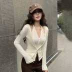 Women's V-Neck Long-Sleeve Top