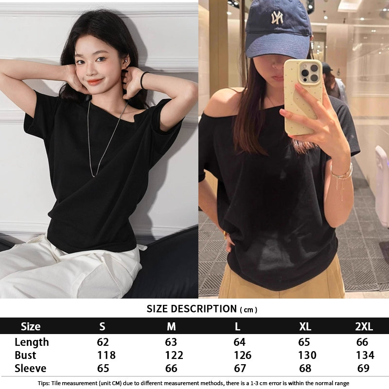Women's Loose Off-Shoulder Short-Sleeve T-Shirt