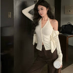 Women's V-Neck Long-Sleeve Top