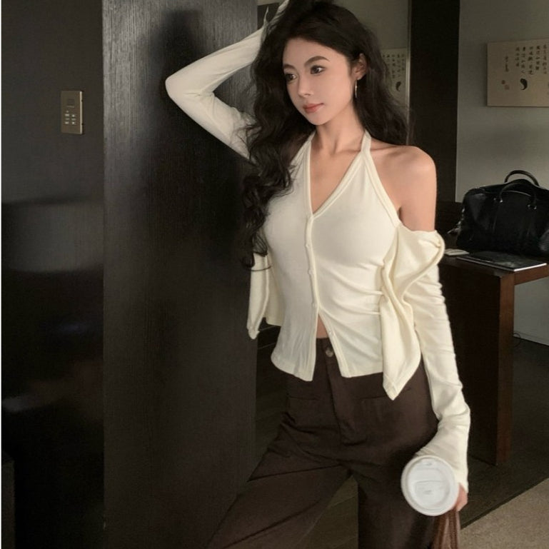 Women's V-Neck Long-Sleeve Top
