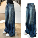 Women's Loose High-Waist Wide-Leg Jeans