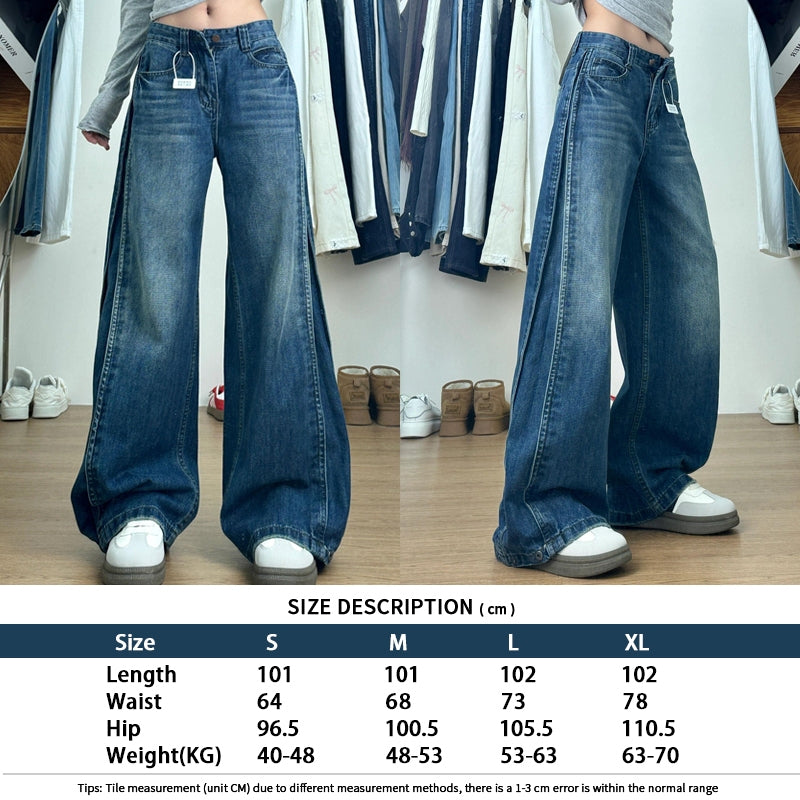 Women's Loose High-Waist Wide-Leg Jeans
