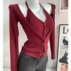 Women's V-Neck Long-Sleeve Top