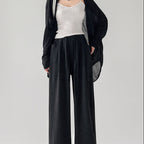 Women's High-Waist Knit Wide-Leg Trousers