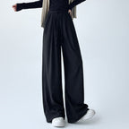 Women's High-Waist Knit Wide-Leg Trousers