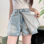 Women's High-Waist Bodycon Denim Mini Shorts
