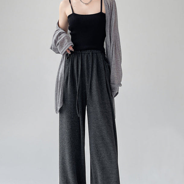 Women's High-Waist Knit Wide-Leg Trousers