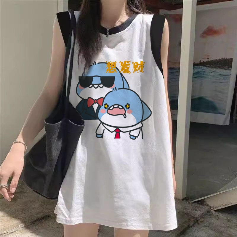 Women's Loose-Fit Printed Cotton Tank Top
