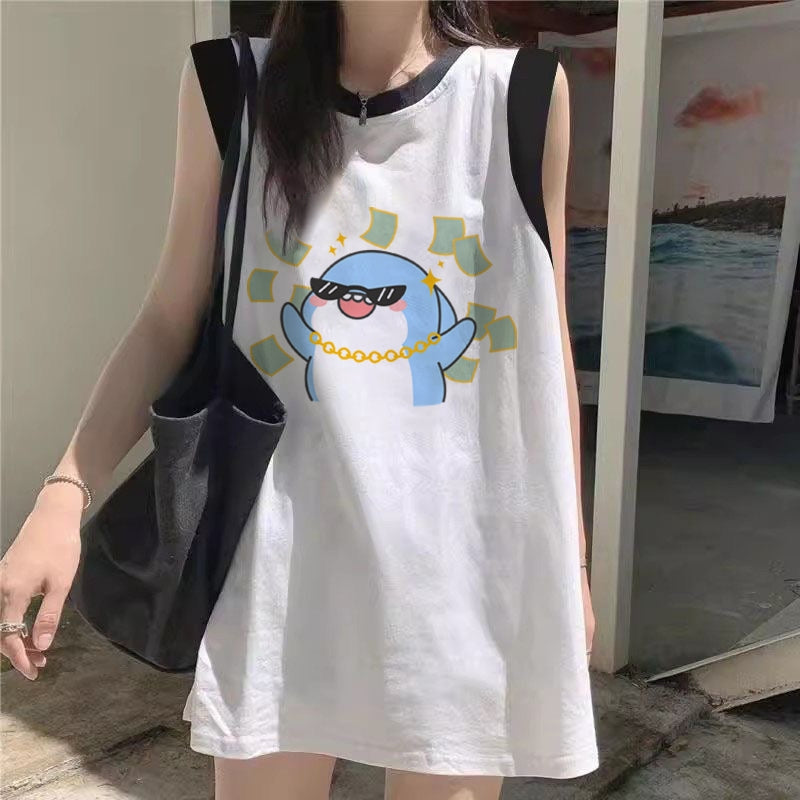 Women's Loose-Fit Printed Cotton Tank Top