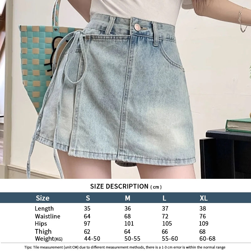 Women's High-Waist Bodycon Denim Mini Shorts
