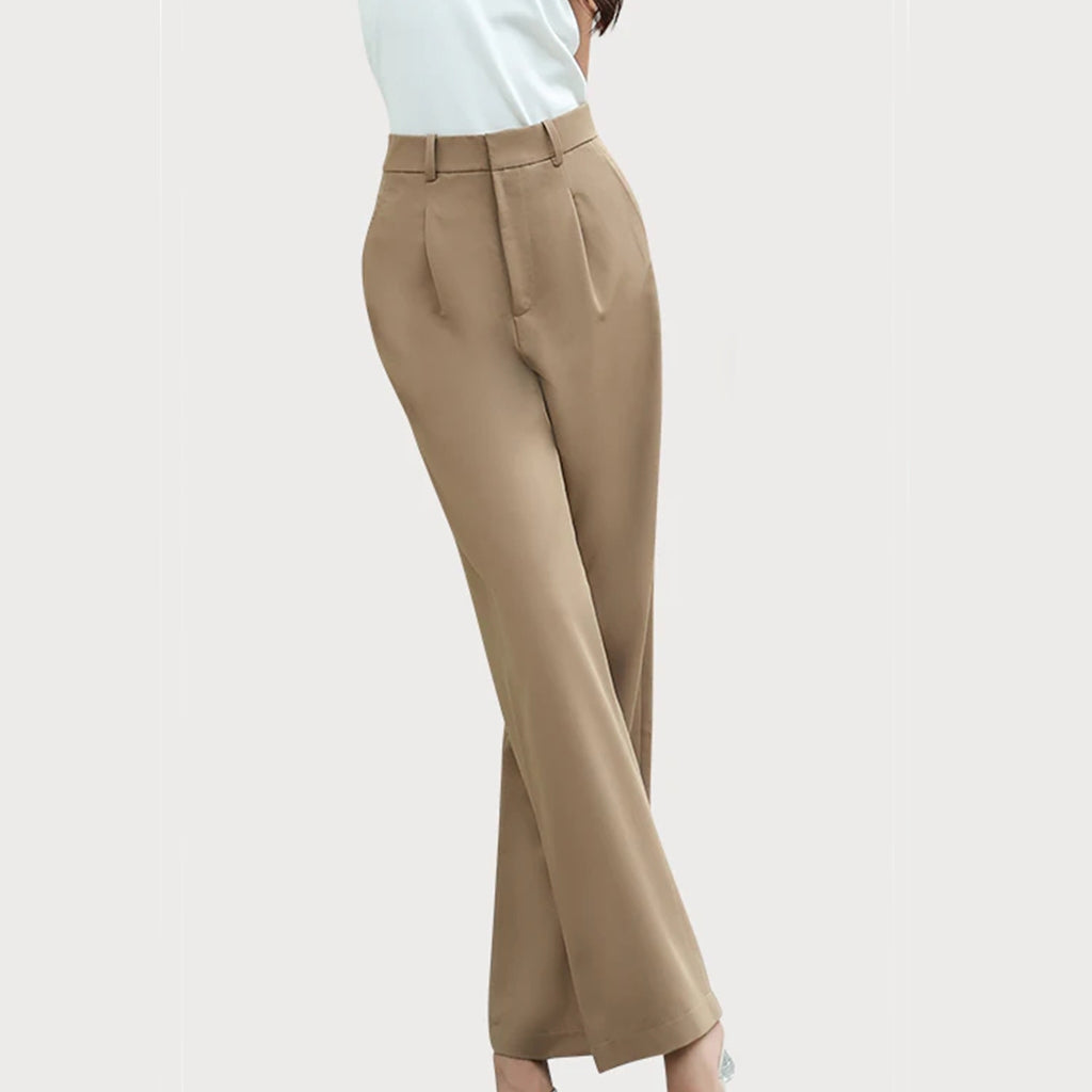 Women's Button-Detail High-Waist Suit Trousers