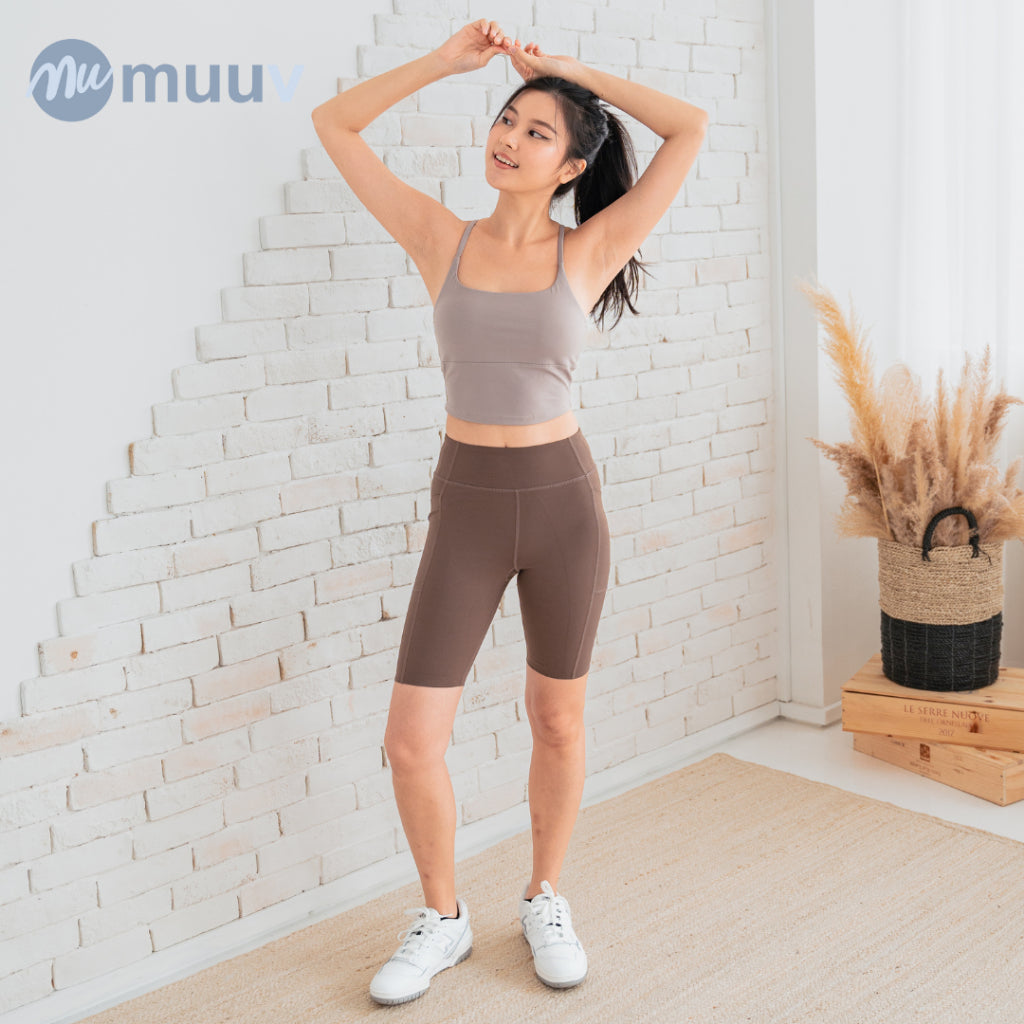 Muuv-Max Multi Pockets Training Tights (Brown)