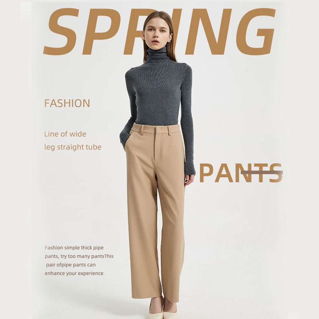 Women's Button-Detail High-Waist Suit Trousers