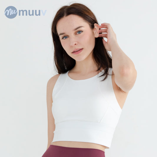 Muuv-Max High Coverage Sports Bra (Blue/White)