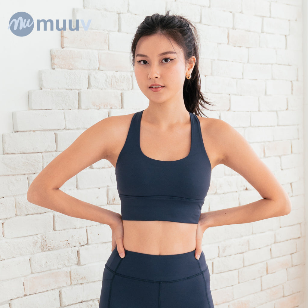 Muuv-Max Strappy Back Sports Bra (Navy)