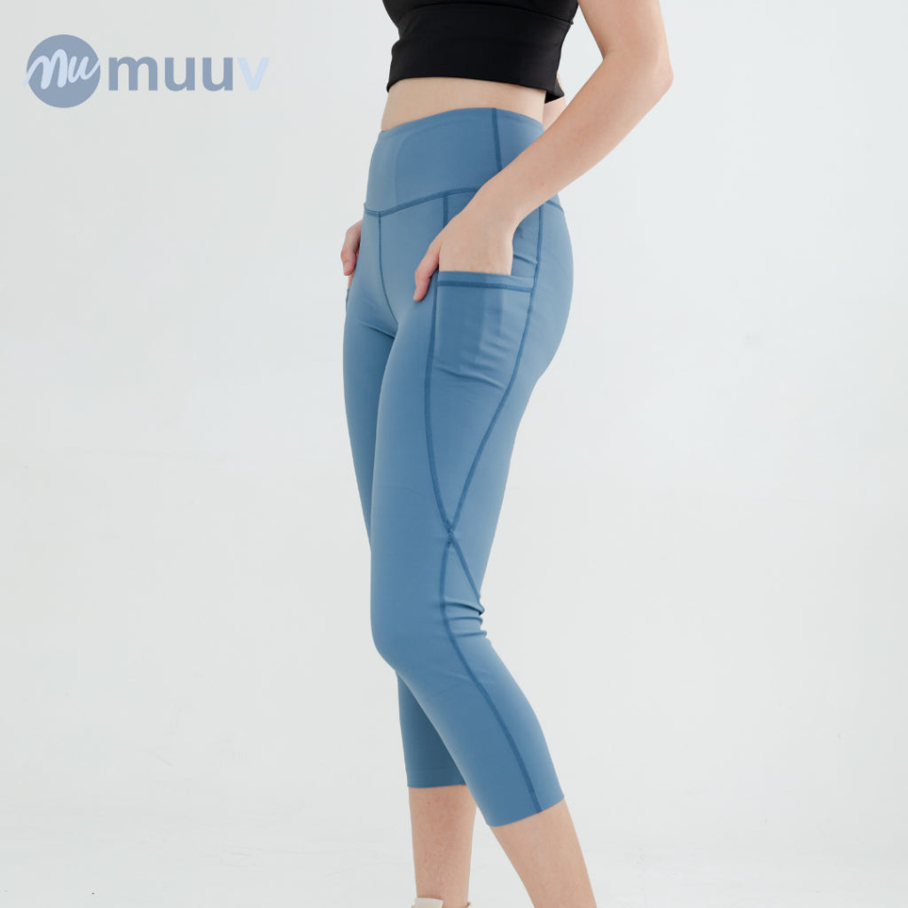 Muuv-Max Training Tights with Pockets (Blue)