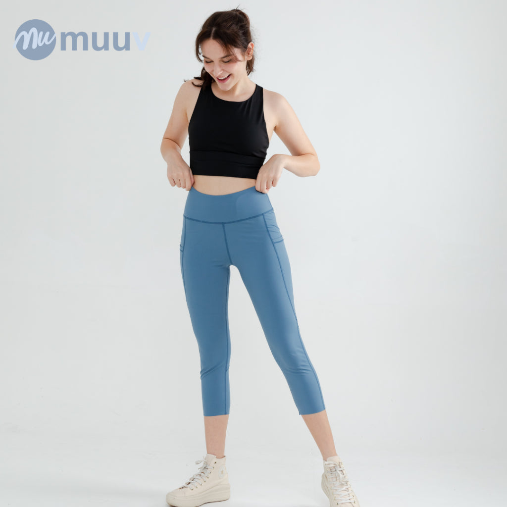 Muuv-Max Training Tights with Pockets (Blue)