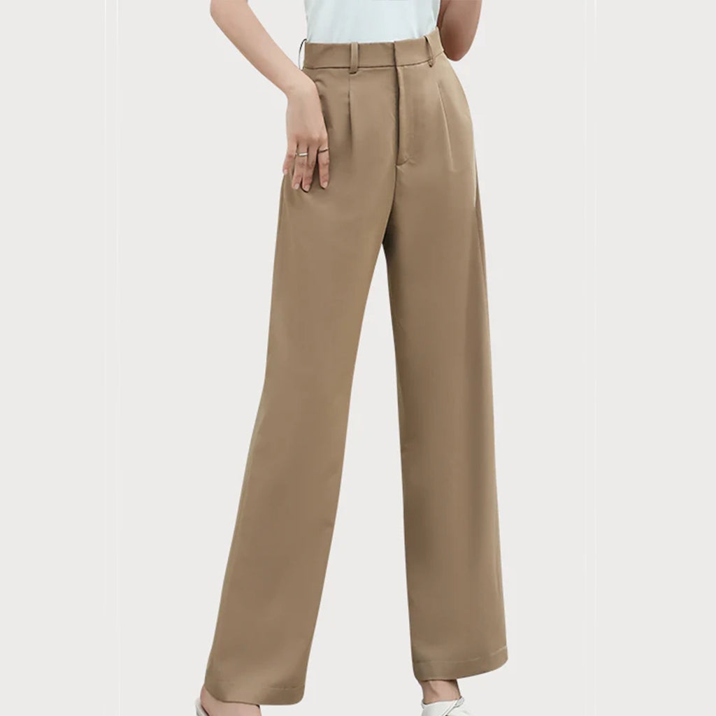 Women's Button-Detail High-Waist Suit Trousers