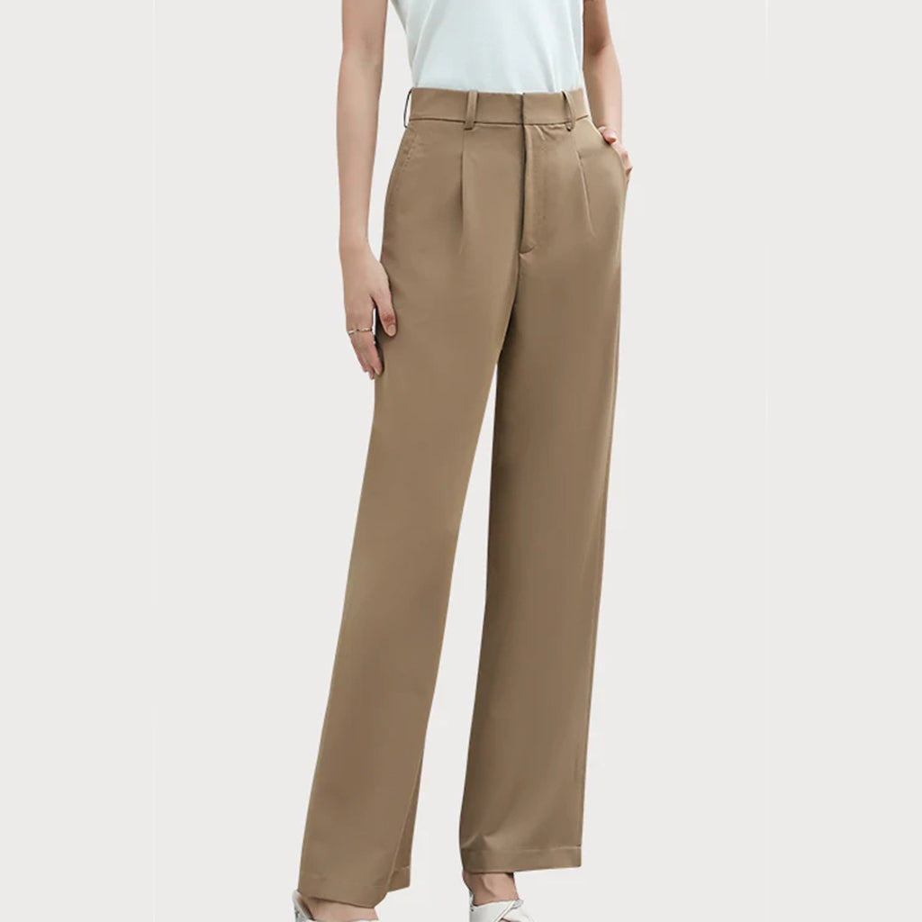 Women's Button-Detail High-Waist Suit Trousers