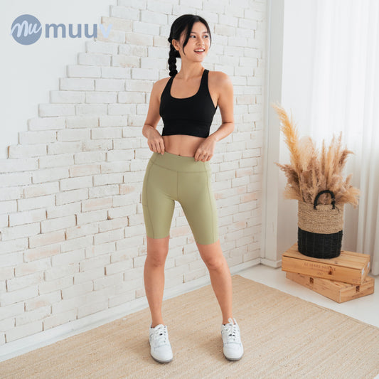 Muuv-Max Multi Pockets Training Tights (Avocado green)