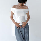 Women's Ruched Sleeveless Crop Top