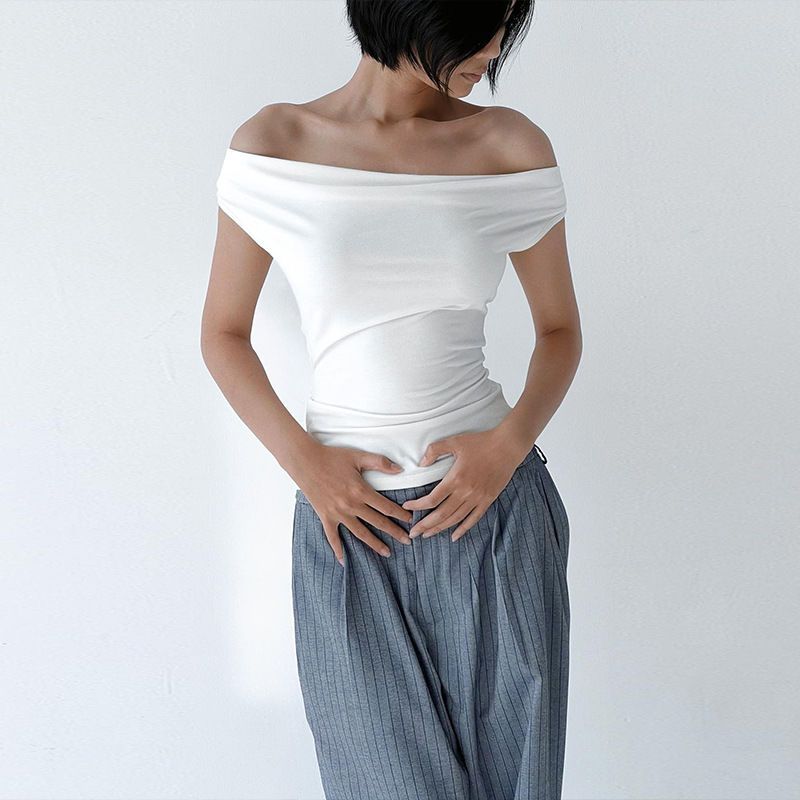 Women's Ruched Sleeveless Crop Top