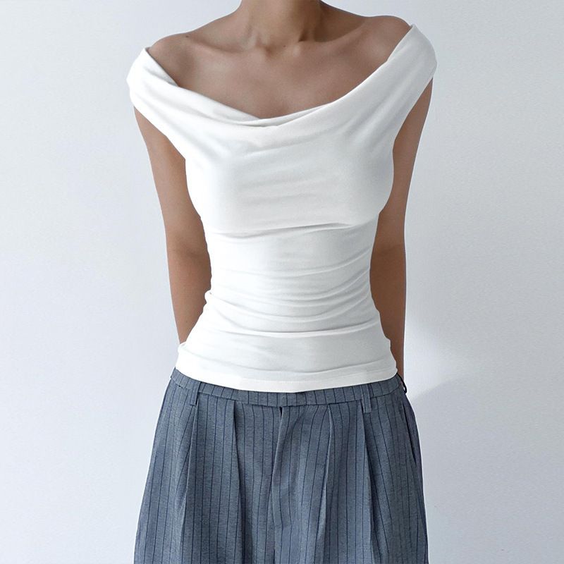 Women's Ruched Sleeveless Crop Top