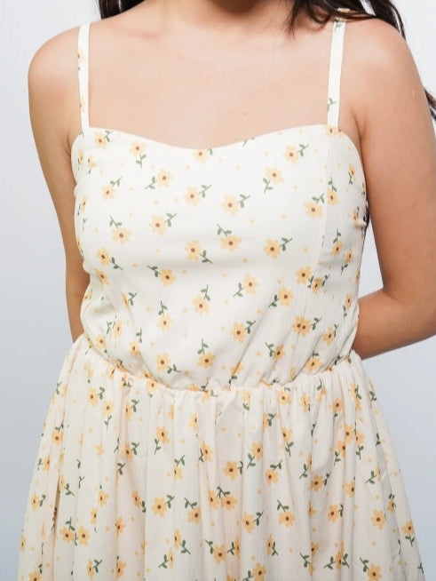 Women's Sleeveless Floral Midi Dress