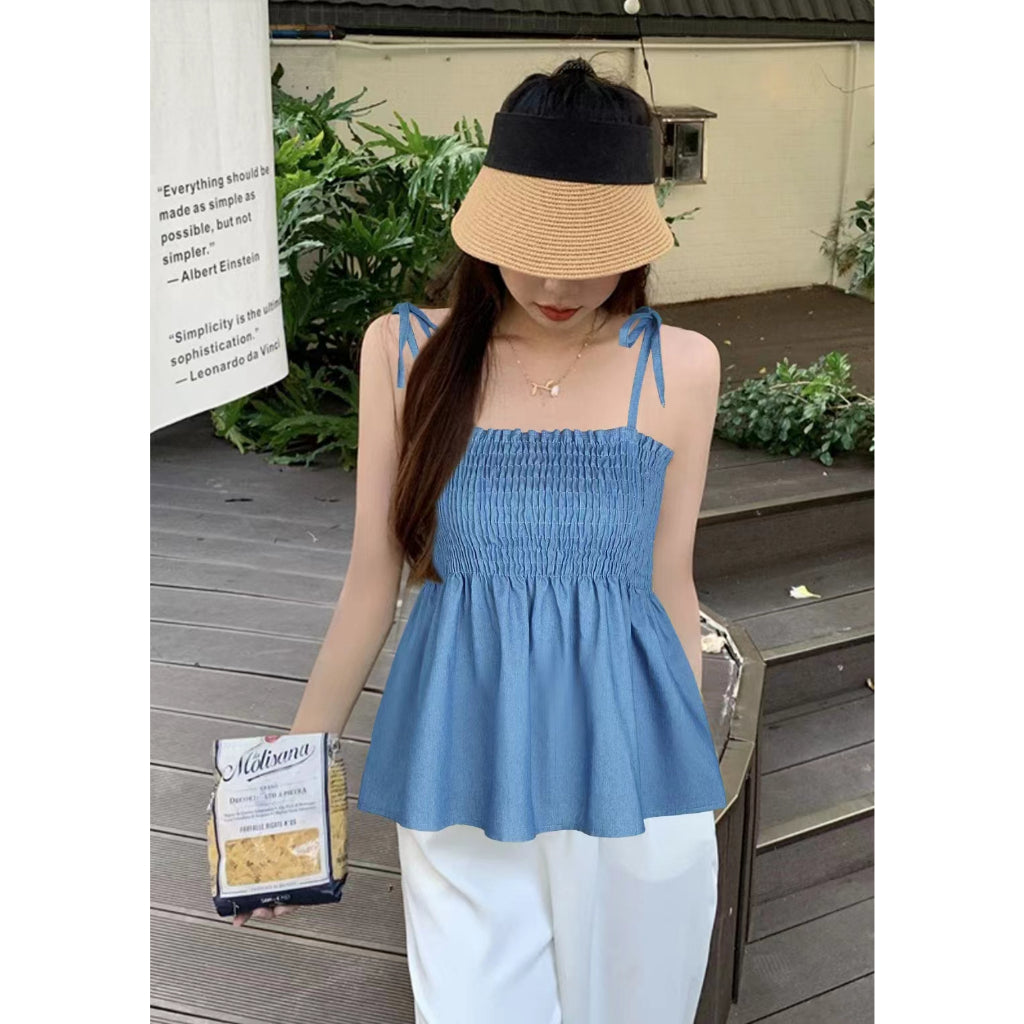 Strapless Denim Top