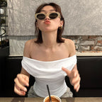 Women's Ruched Sleeveless Crop Top