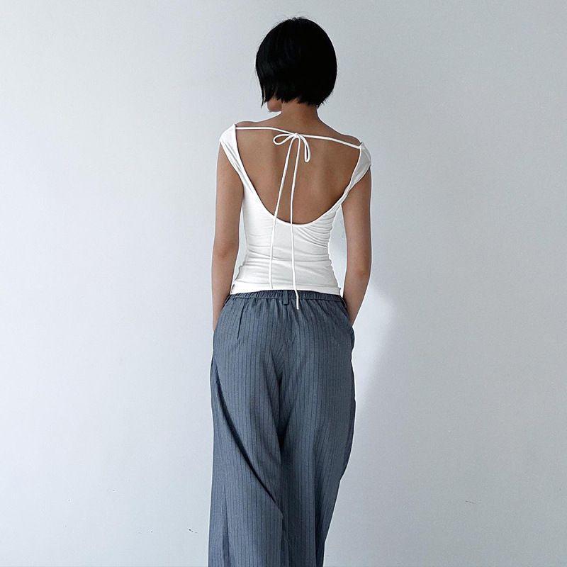 Women's Ruched Sleeveless Crop Top