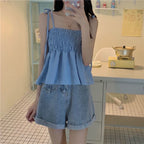 Strapless Denim Top