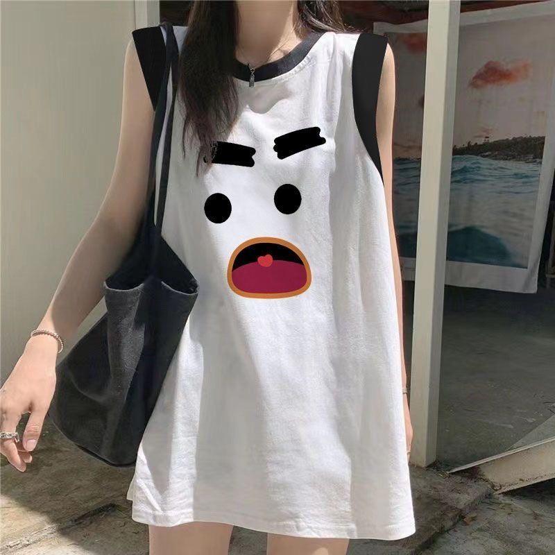 Women's Loose-Fit Printed Cotton Tank Top
