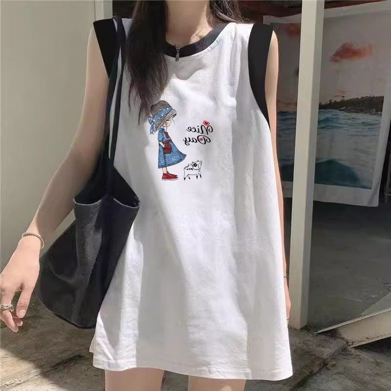 Women's Loose-Fit Printed Cotton Tank Top