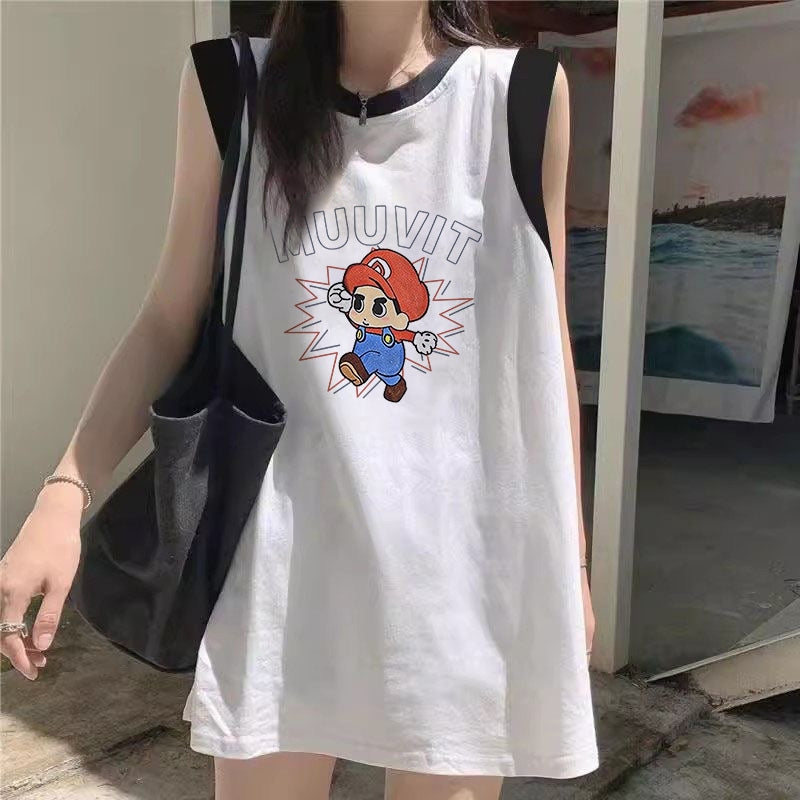 Women's Loose-Fit Printed Cotton Tank Top