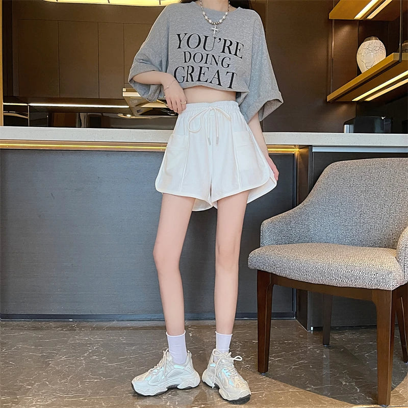 Muuv-It Sporty Shorts Women High Waist Chic Loose Jogging Summer Casual Thin Breathable Korean Style Fashion Streetwear