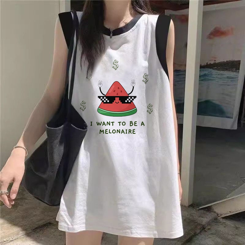 Women's Loose-Fit Printed Cotton Tank Top
