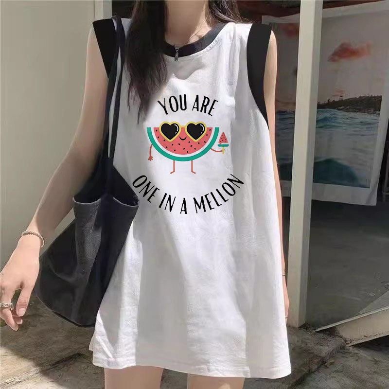 Women's Loose-Fit Printed Cotton Tank Top