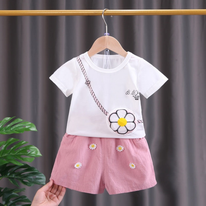 T-shirt Floral Shorts Toddler Baby Suits