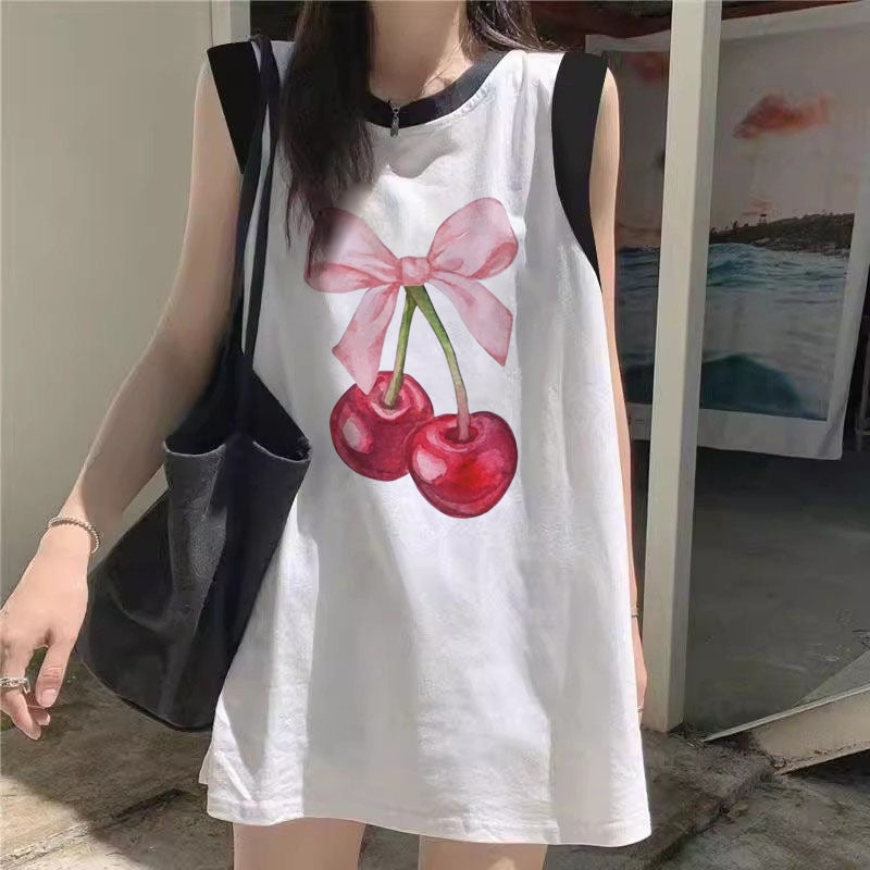 Women's Loose-Fit Printed Cotton Tank Top
