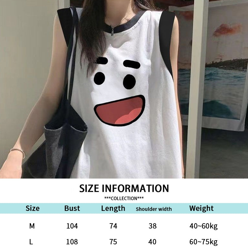Women's Loose-Fit Printed Cotton Tank Top