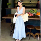 Women's V-Neck Sleeveless Midi Dress