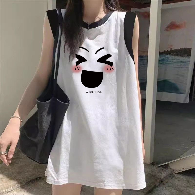 Women's Loose-Fit Printed Cotton Tank Top