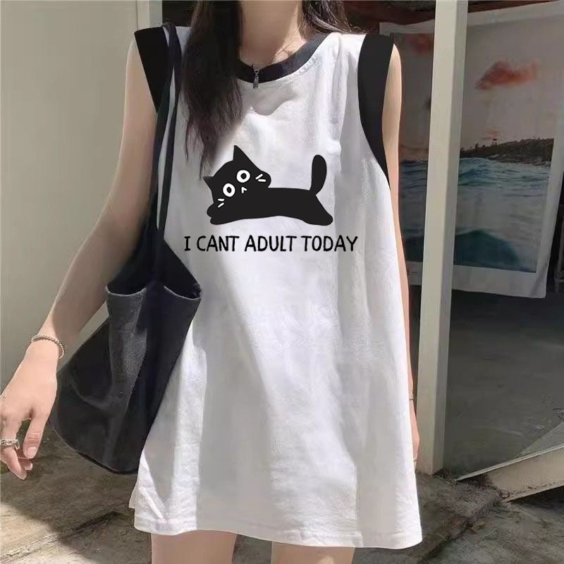 Women's Loose-Fit Printed Cotton Tank Top