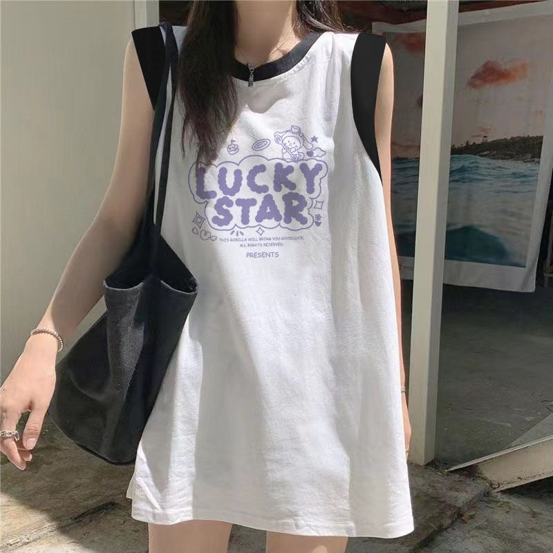 Women's Loose-Fit Printed Cotton Tank Top
