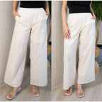 Women's Lined Elastic-Waist Trousers with Pockets