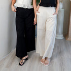 Women's Lined Elastic-Waist Trousers with Pockets