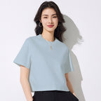Women's Crew-Neck Cropped Cotton T-Shirt