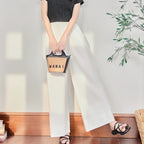 Women's Lined Elastic-Waist Trousers with Pockets
